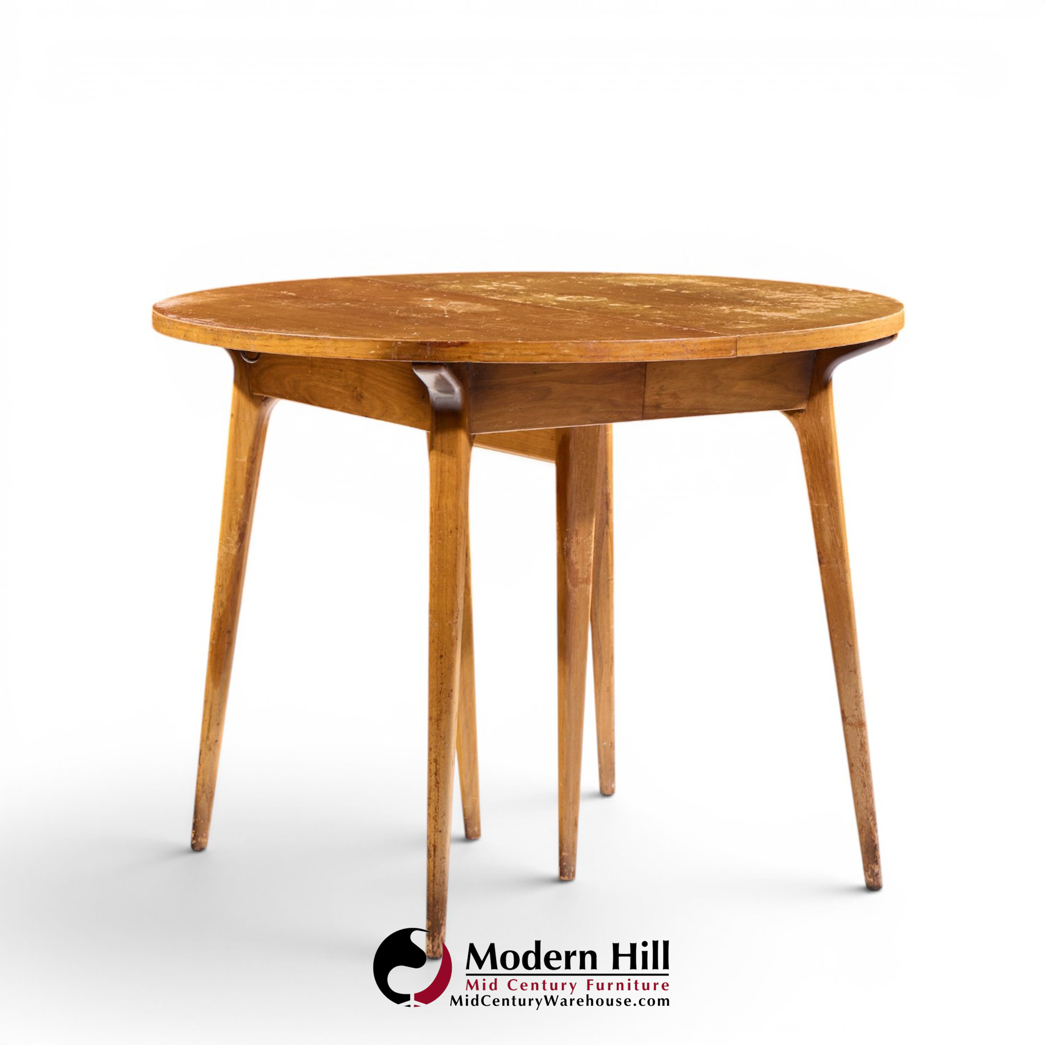 bertha schaefer for singer and sons mid century walnut dining table with 4 leaves
