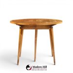 bertha schaefer for singer and sons mid century walnut dining table with 4 leaves