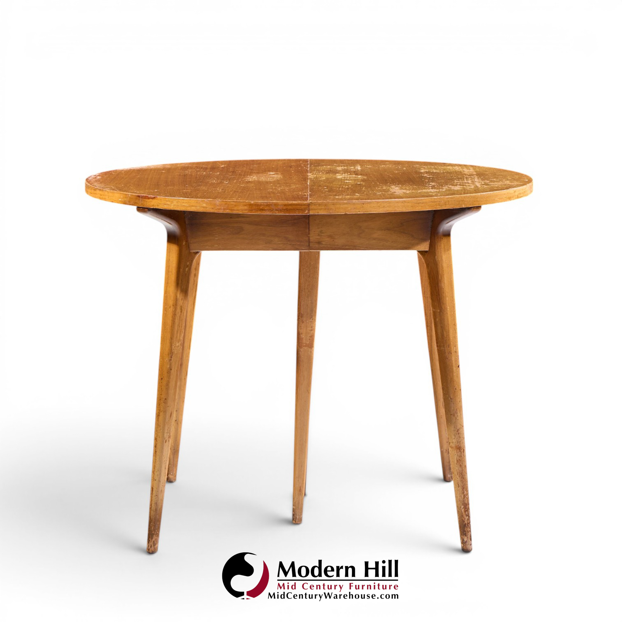 bertha schaefer for singer and sons mid century walnut dining table with 4 leaves
