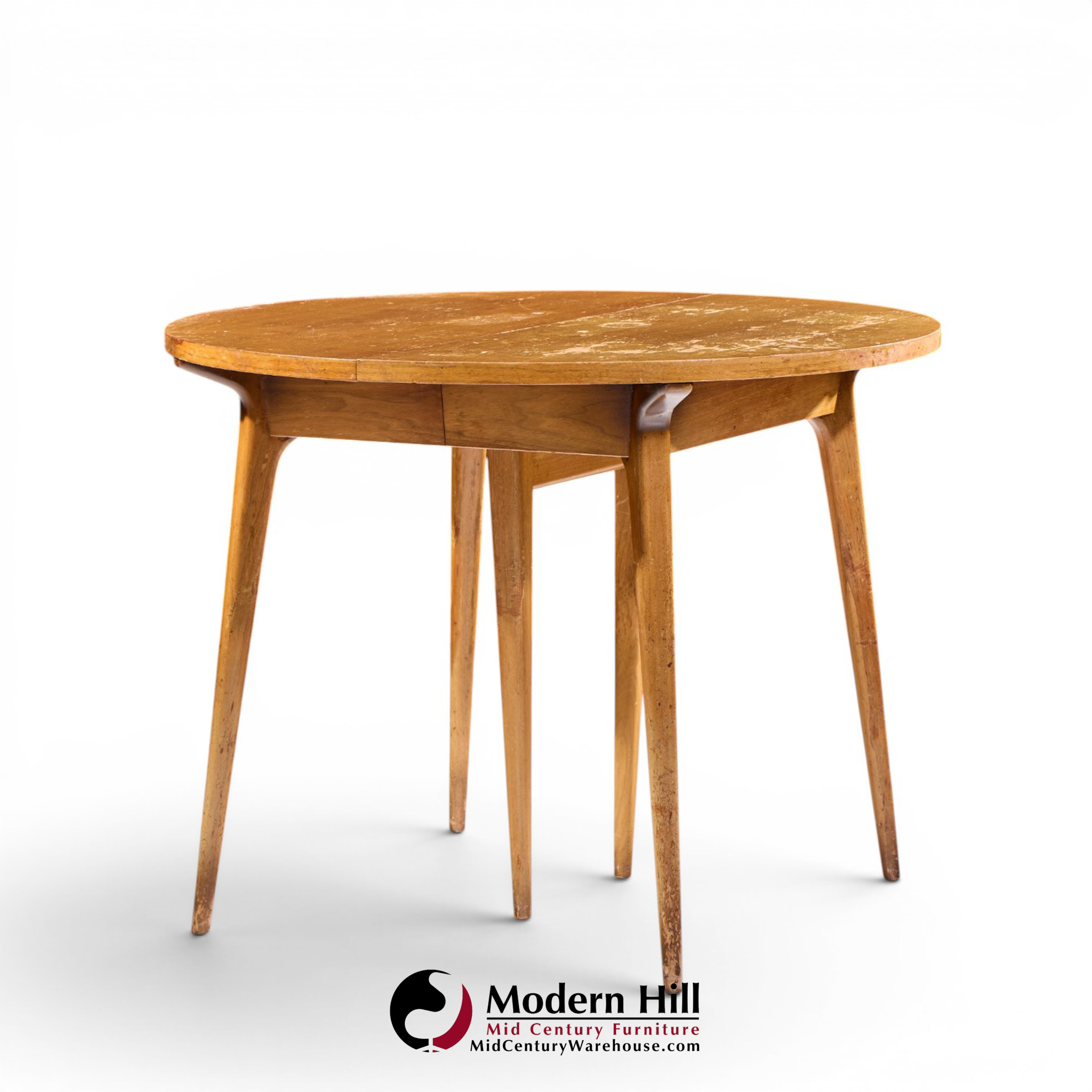 bertha schaefer for singer and sons mid century walnut dining table with 4 leaves
