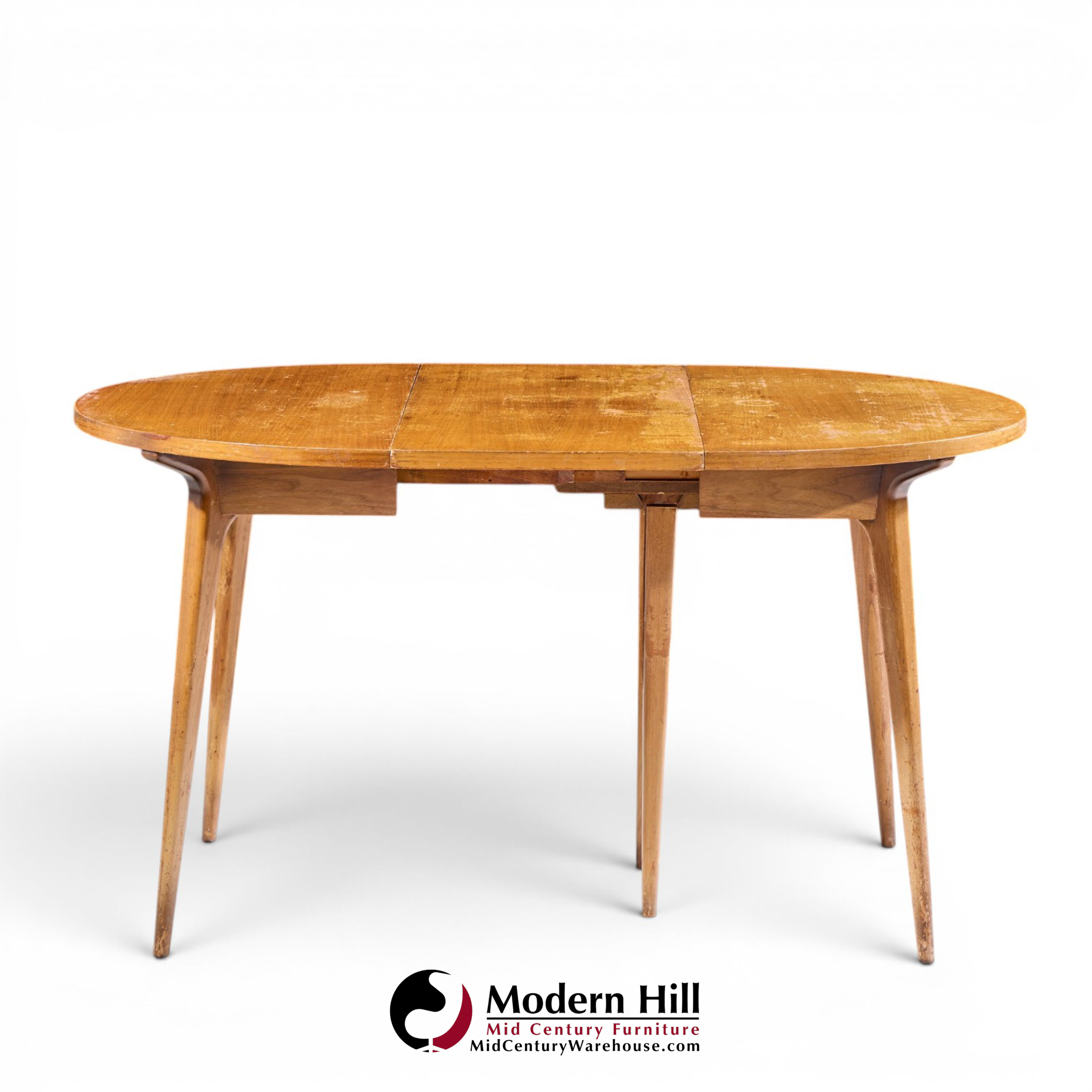 bertha schaefer for singer and sons mid century walnut dining table with 4 leaves
