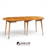 bertha schaefer for singer and sons mid century walnut dining table with 4 leaves