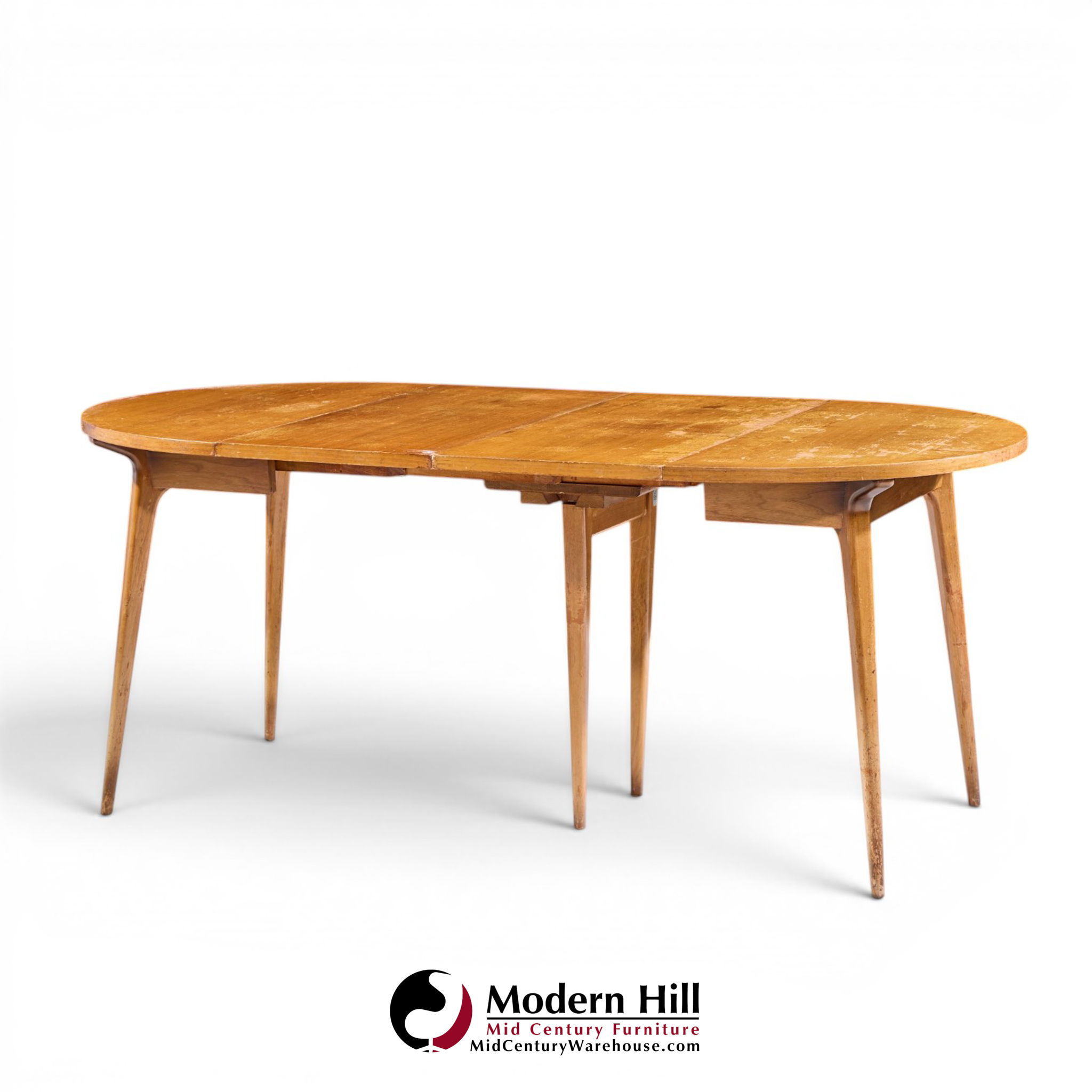 bertha schaefer for singer and sons mid century walnut dining table with 4 leaves