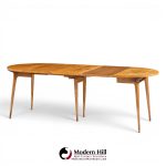 bertha schaefer for singer and sons mid century walnut dining table with 4 leaves