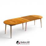 bertha schaefer for singer and sons mid century walnut dining table with 4 leaves