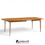 broyhill brasilia mid century dining table with 3 leaves