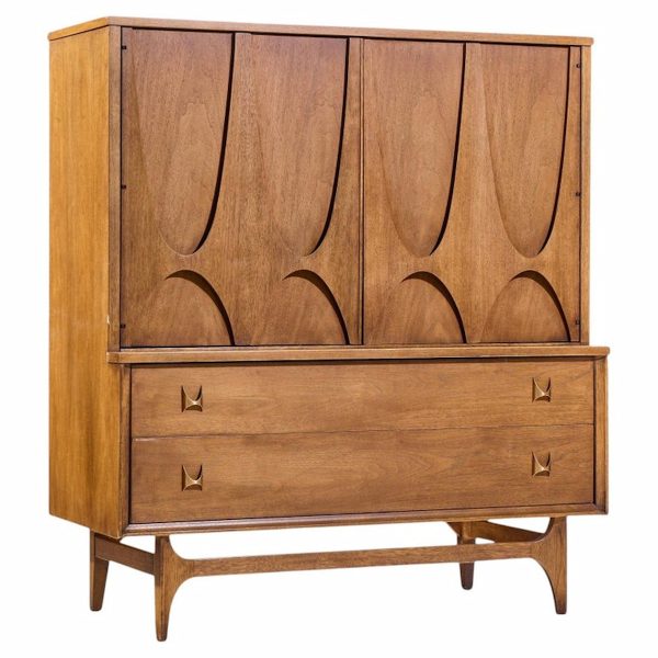 broyhill brasilia mid century walnut gentlemans chest