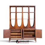 broyhill brasilia mid century walnut room divider