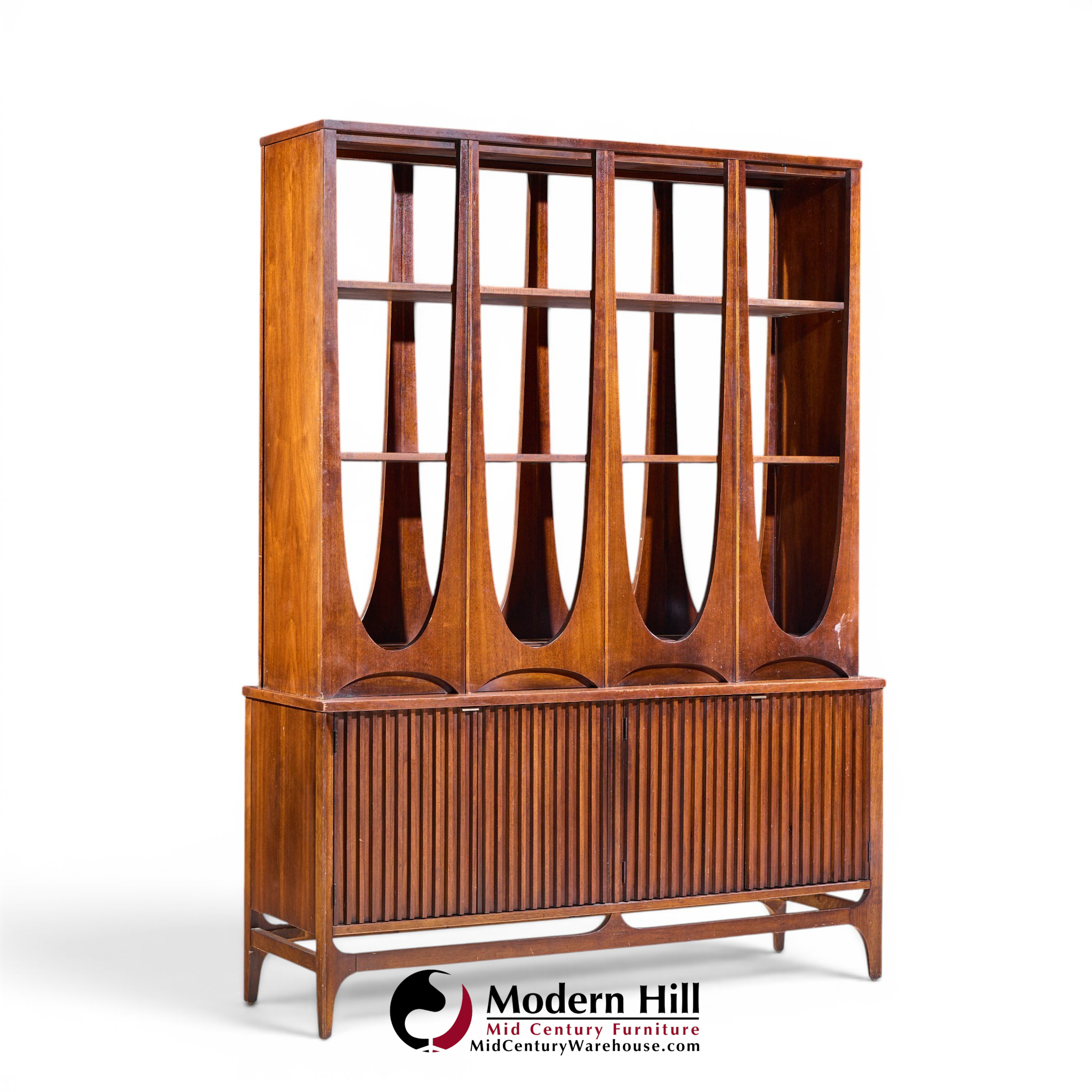 broyhill brasilia mid century walnut room divider
