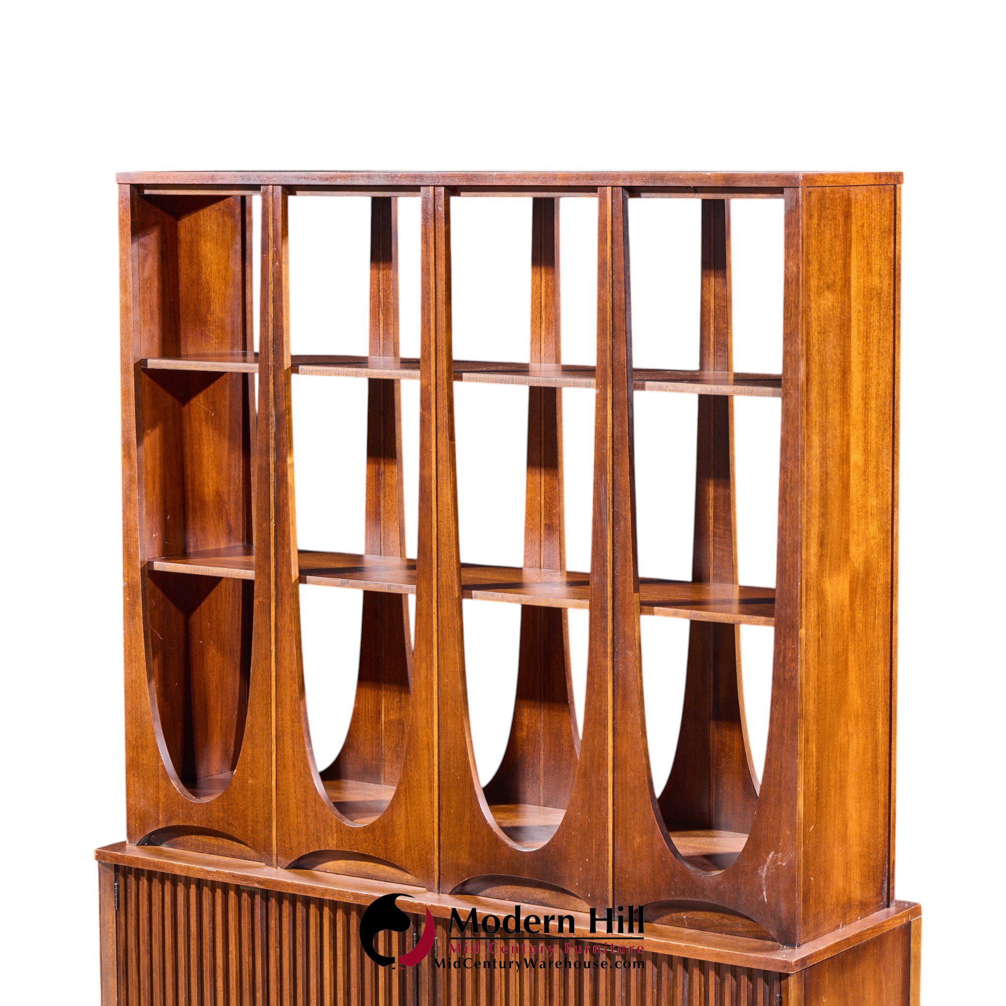 broyhill brasilia mid century walnut room divider