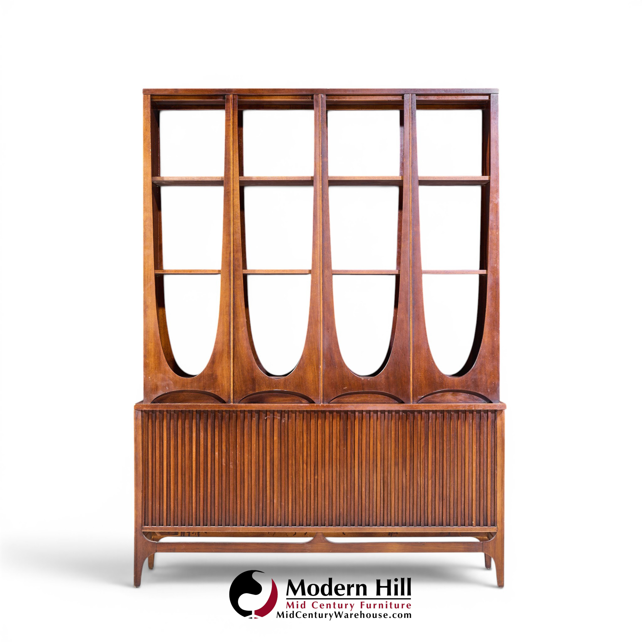 broyhill brasilia mid century walnut room divider