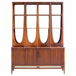 broyhill brasilia mid century walnut room divider