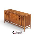 broyhill brasilia mid century walnut and brass credenza and hutch