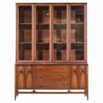 broyhill brasilia mid century walnut and brass credenza and hutch