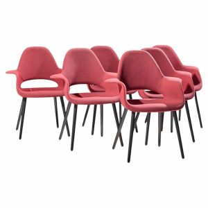 charles eames & eero saarinen for vitra organic mid century dining chairs - set of 6