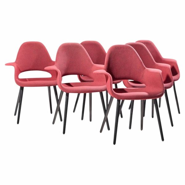 charles eames & eero saarinen for vitra organic mid century dining chairs - set of 6