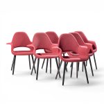 charles eames & eero saarinen for vitra organic mid century dining chairs - set of 6