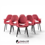 charles eames & eero saarinen for vitra organic mid century dining chairs - set of 6