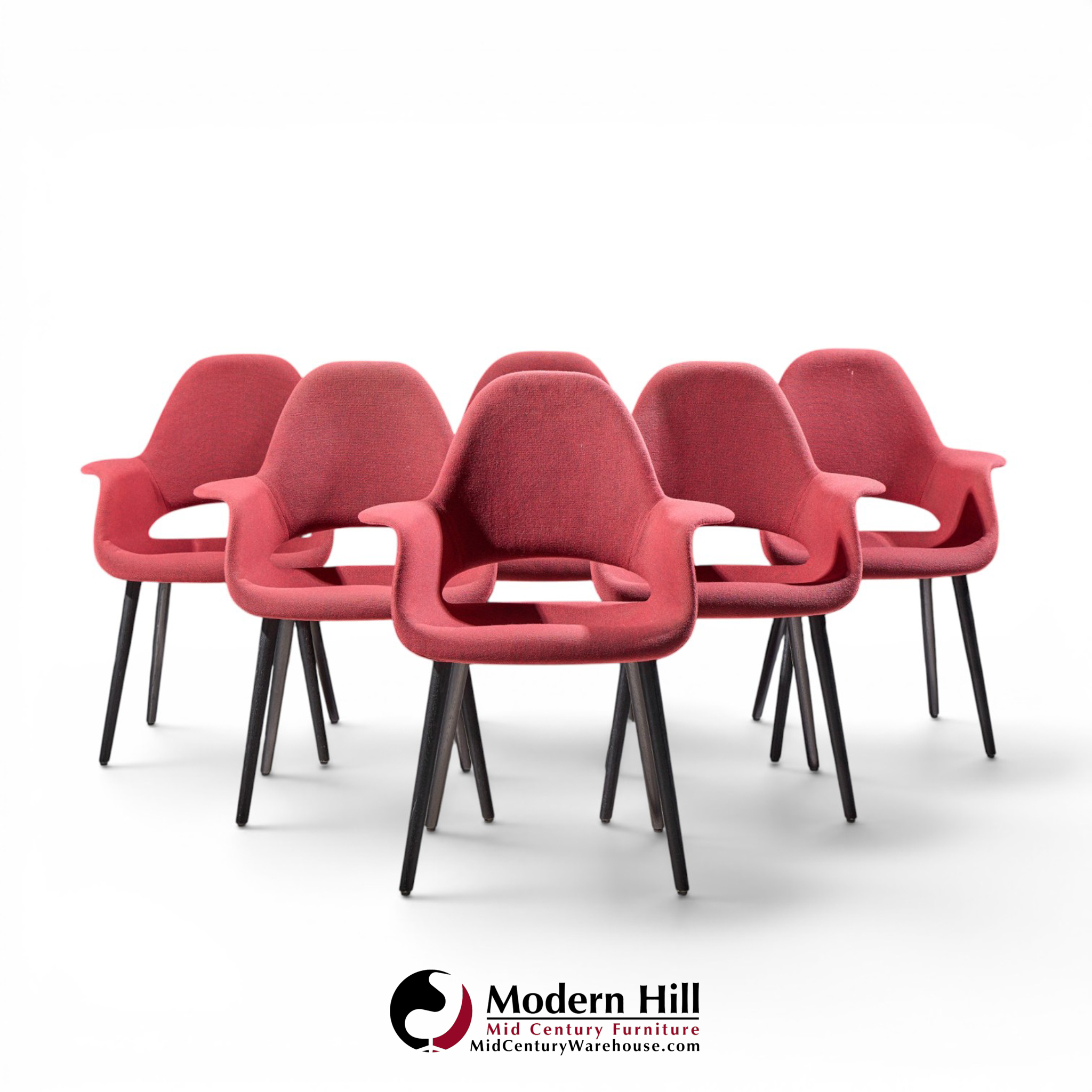 charles eames & eero saarinen for vitra organic mid century dining chairs - set of 6