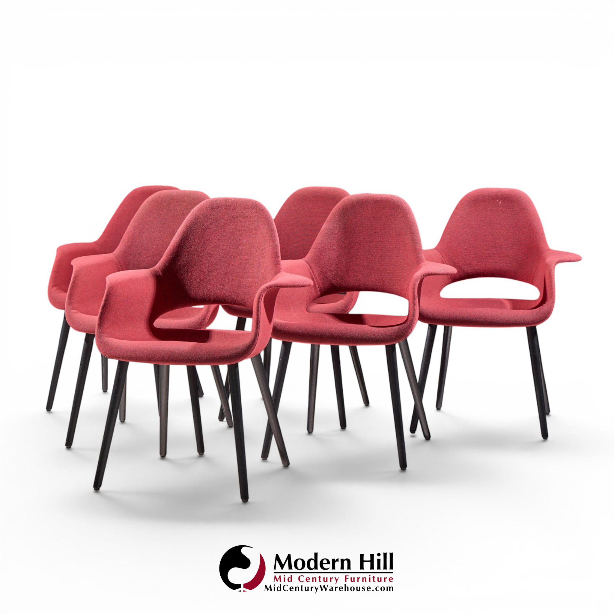 charles eames & eero saarinen for vitra organic mid century dining chairs - set of 6
