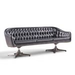 chromcraft mid century tufted sofa