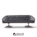 chromcraft mid century tufted sofa