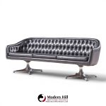 chromcraft mid century tufted sofa