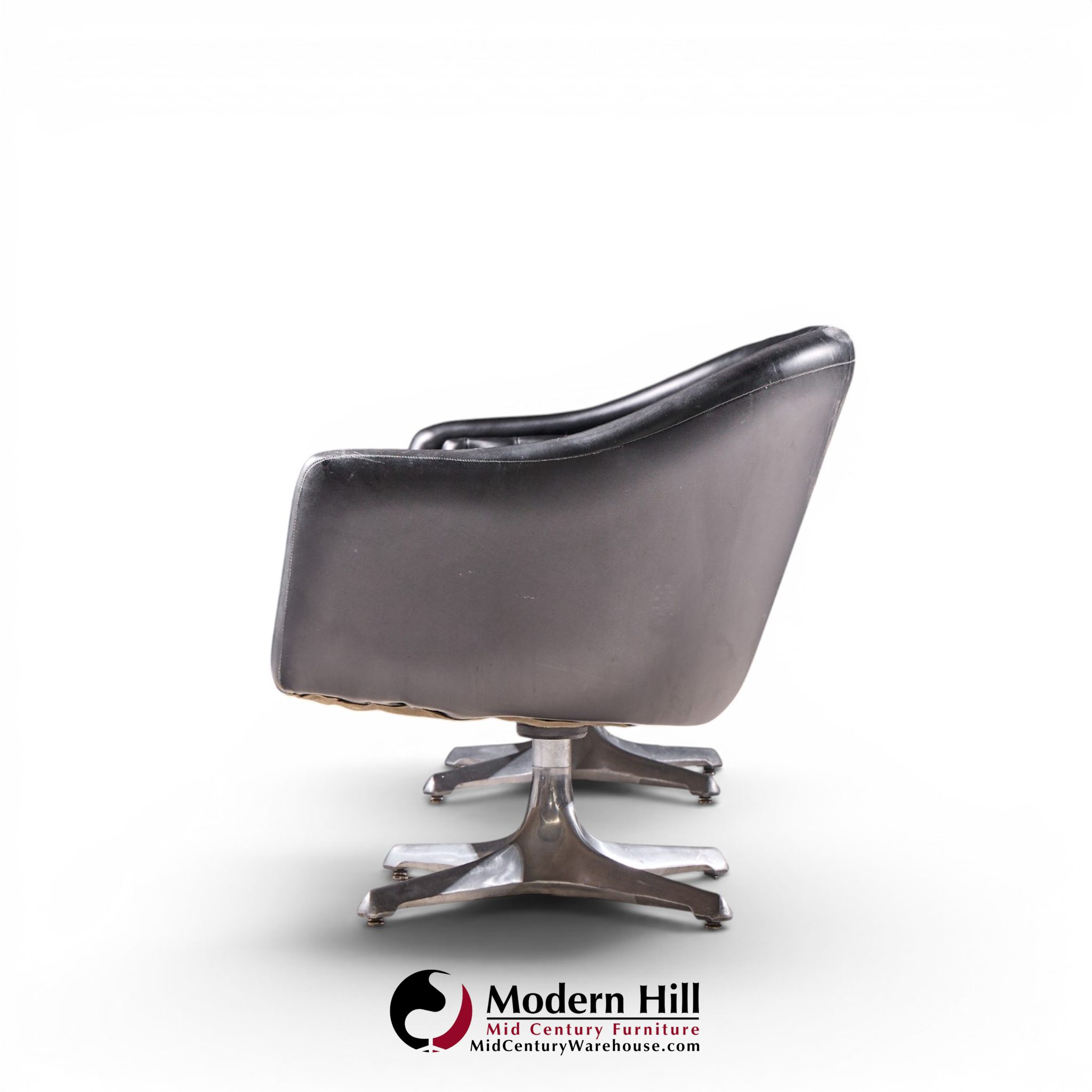 chromcraft mid century tufted sofa