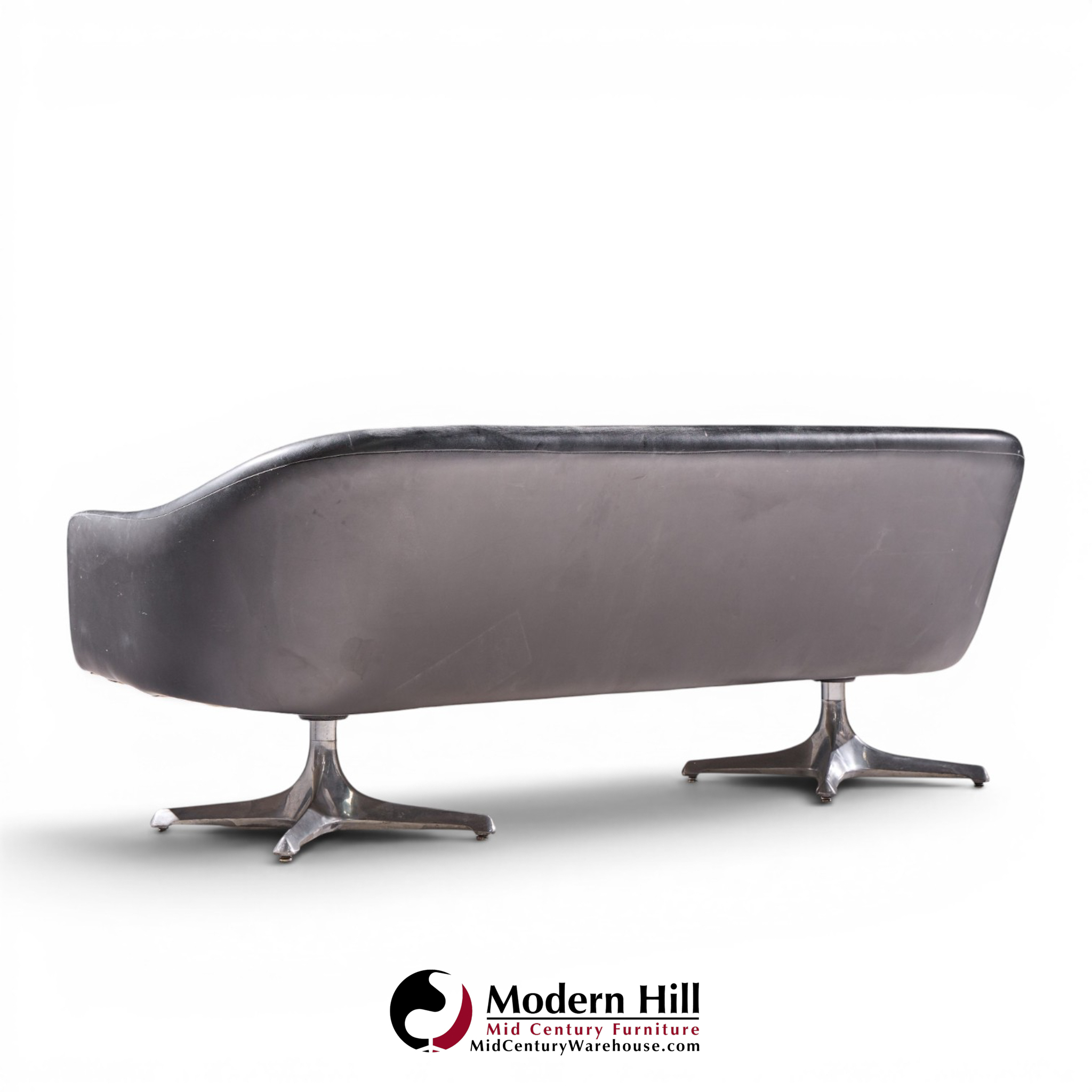 chromcraft mid century tufted sofa