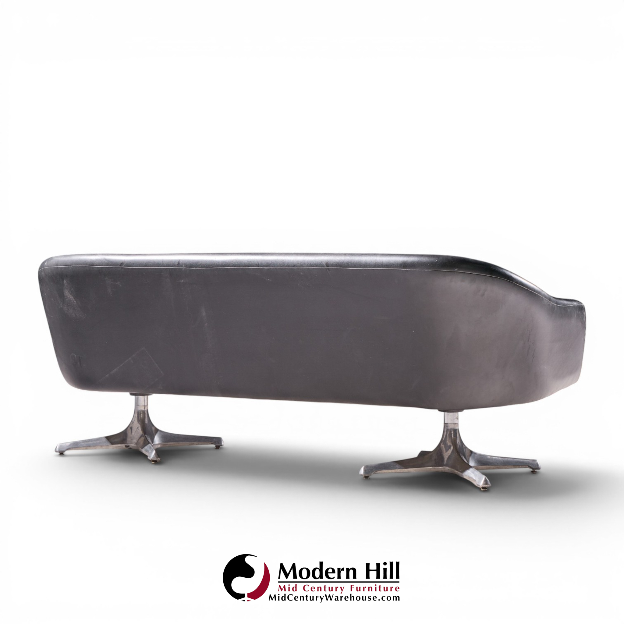chromcraft mid century tufted sofa