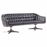 chromcraft mid century tufted sofa
