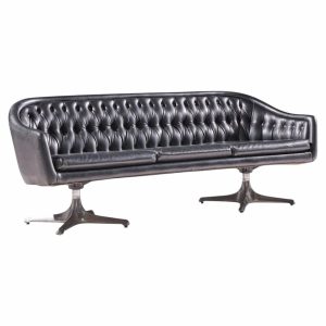 chromcraft mid century tufted sofa