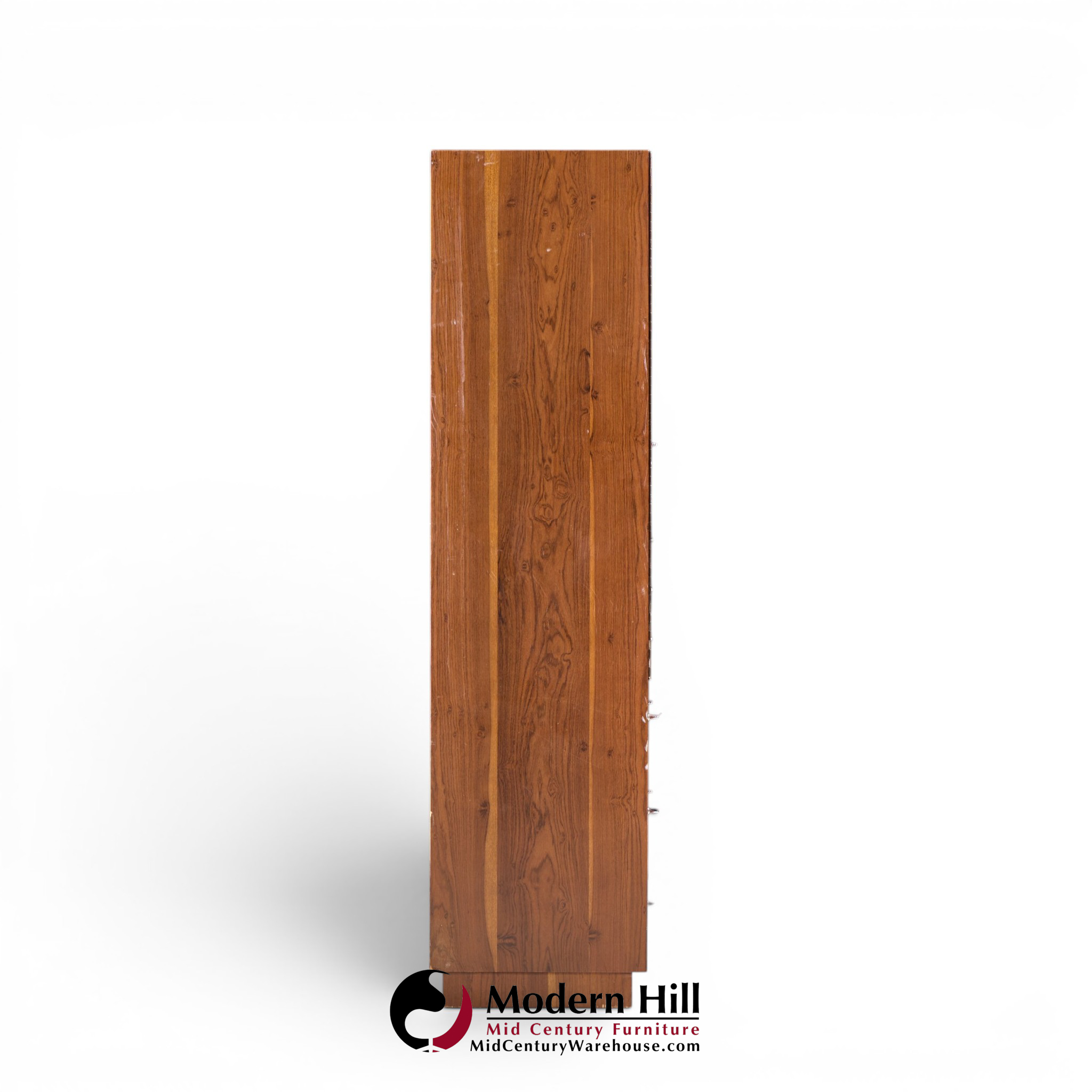 directional mid century walnut and chrome armoire dresser