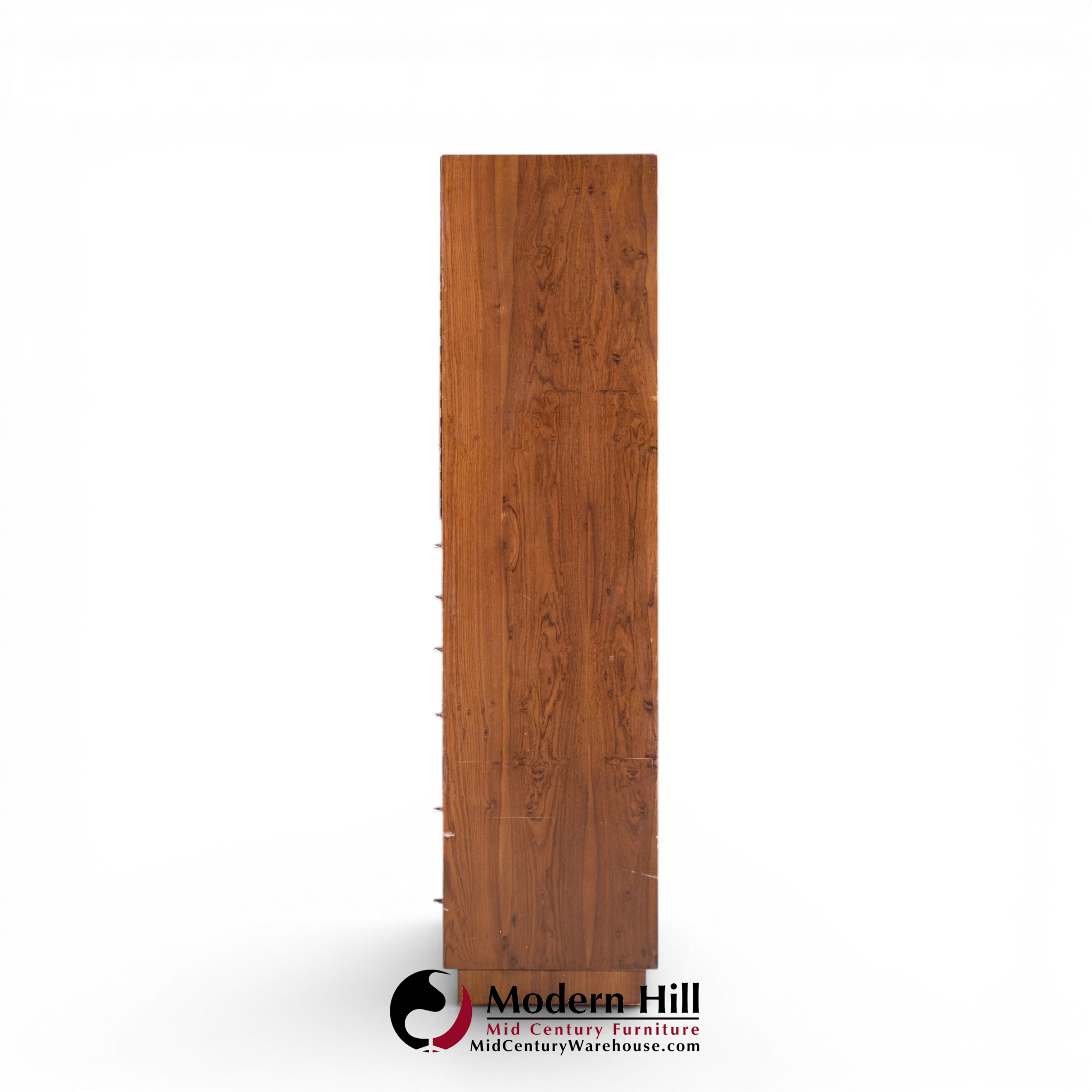 directional mid century walnut and chrome armoire dresser