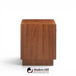 directional mid century walnut and chrome nightstands - pair