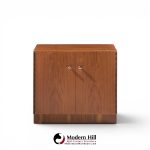 directional mid century walnut and chrome nightstands - pair