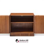 directional mid century walnut and chrome nightstands - pair