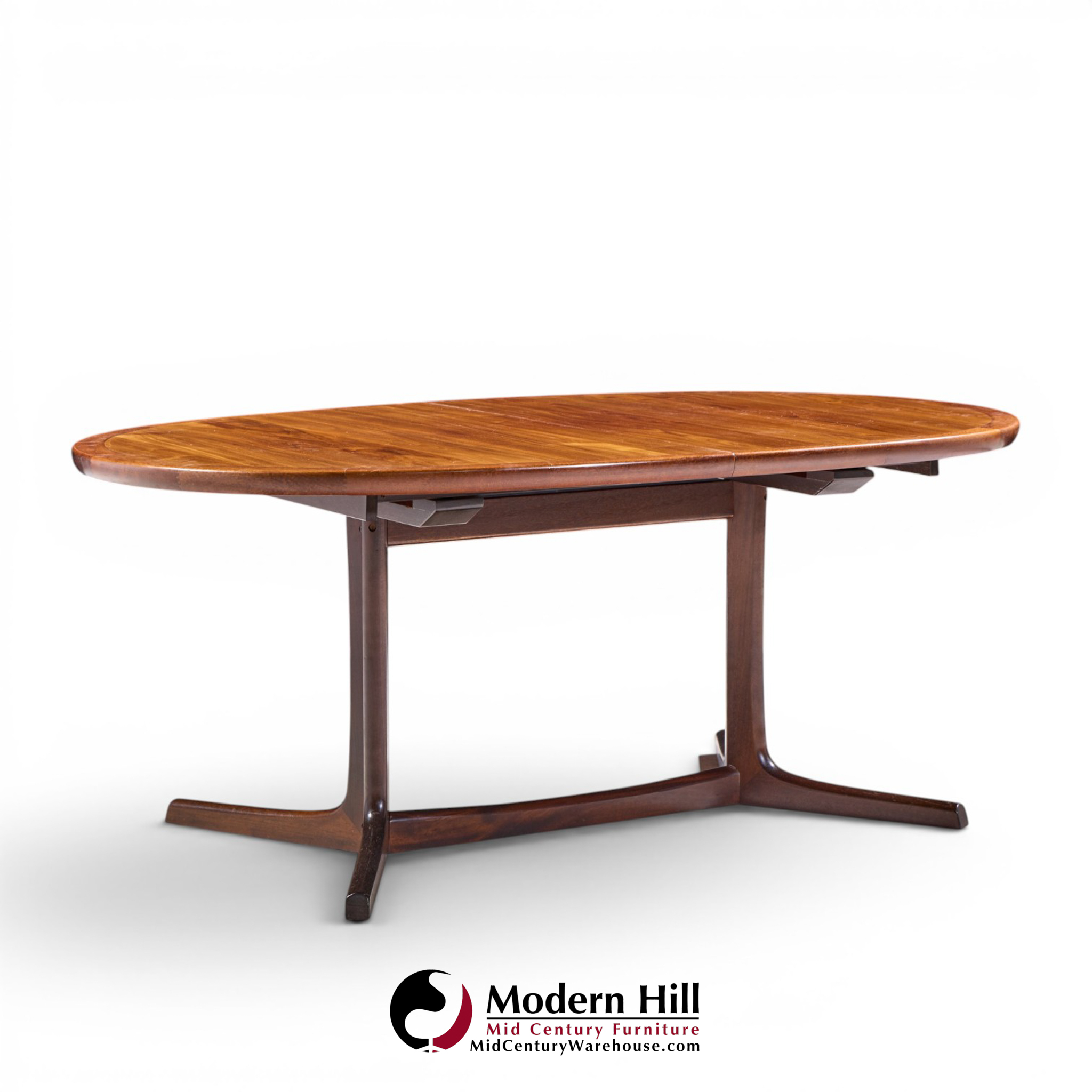 dyrlund style mid century danish rosewood expanding dining table with 2 leaves