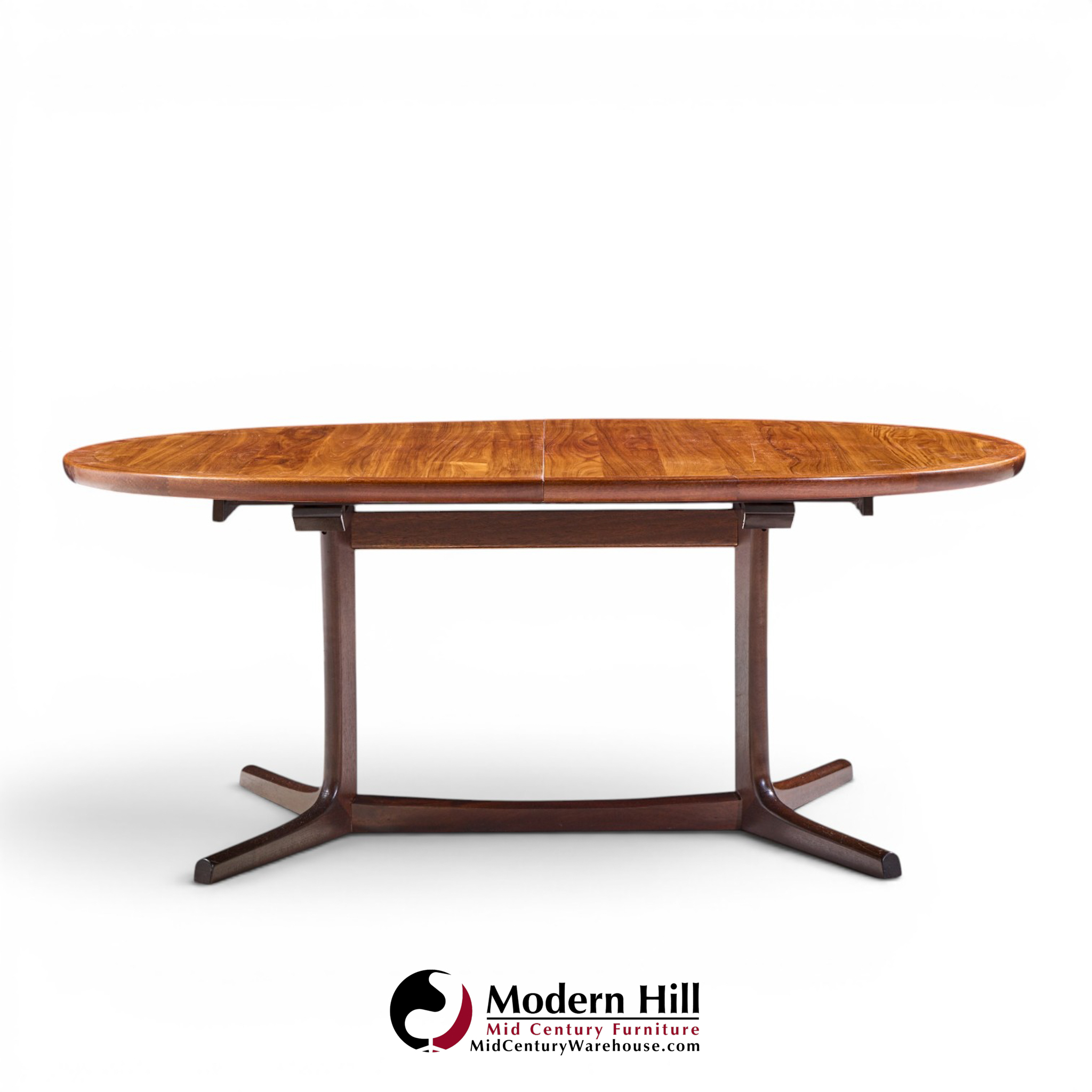 dyrlund style mid century danish rosewood expanding dining table with 2 leaves