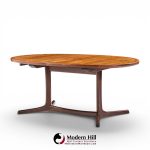 dyrlund style mid century danish rosewood expanding dining table with 2 leaves