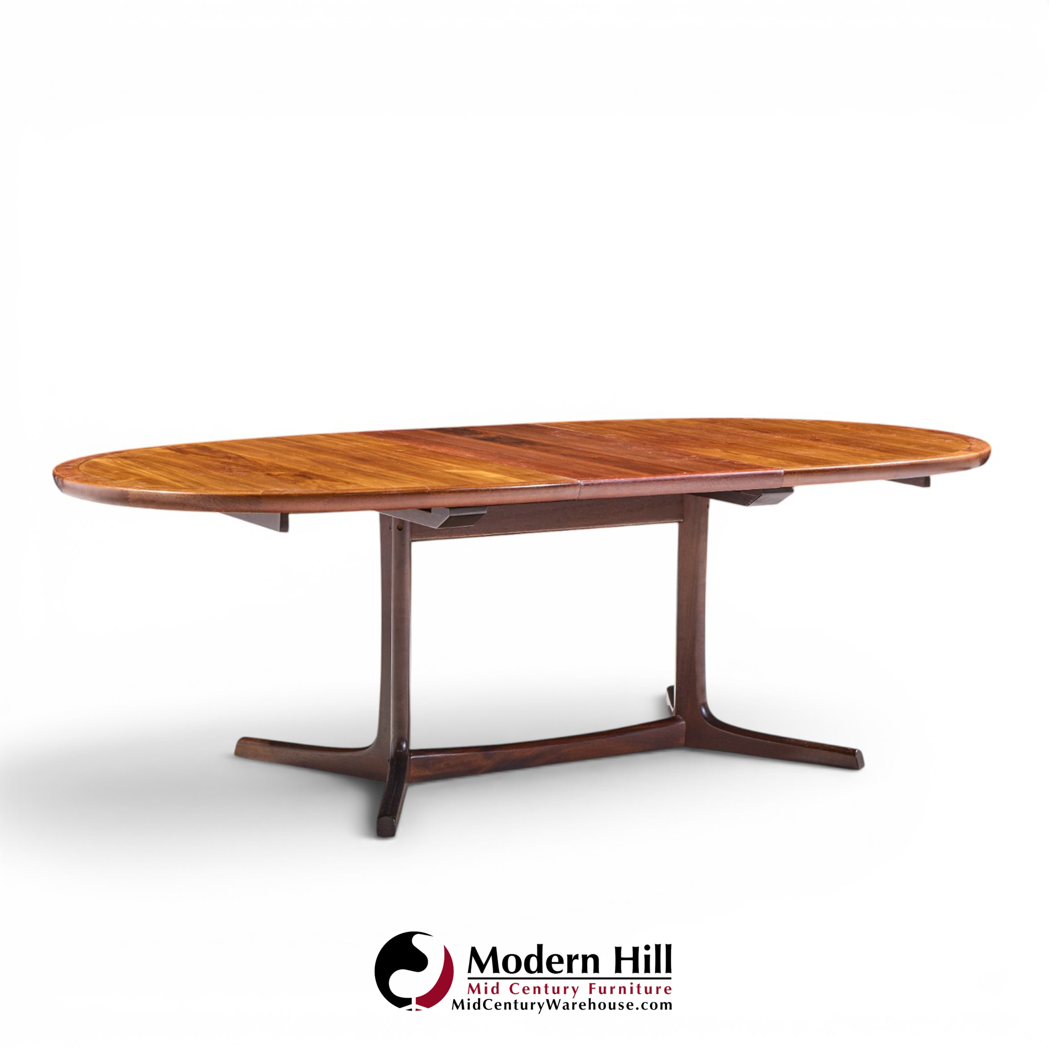 dyrlund style mid century danish rosewood expanding dining table with 2 leaves