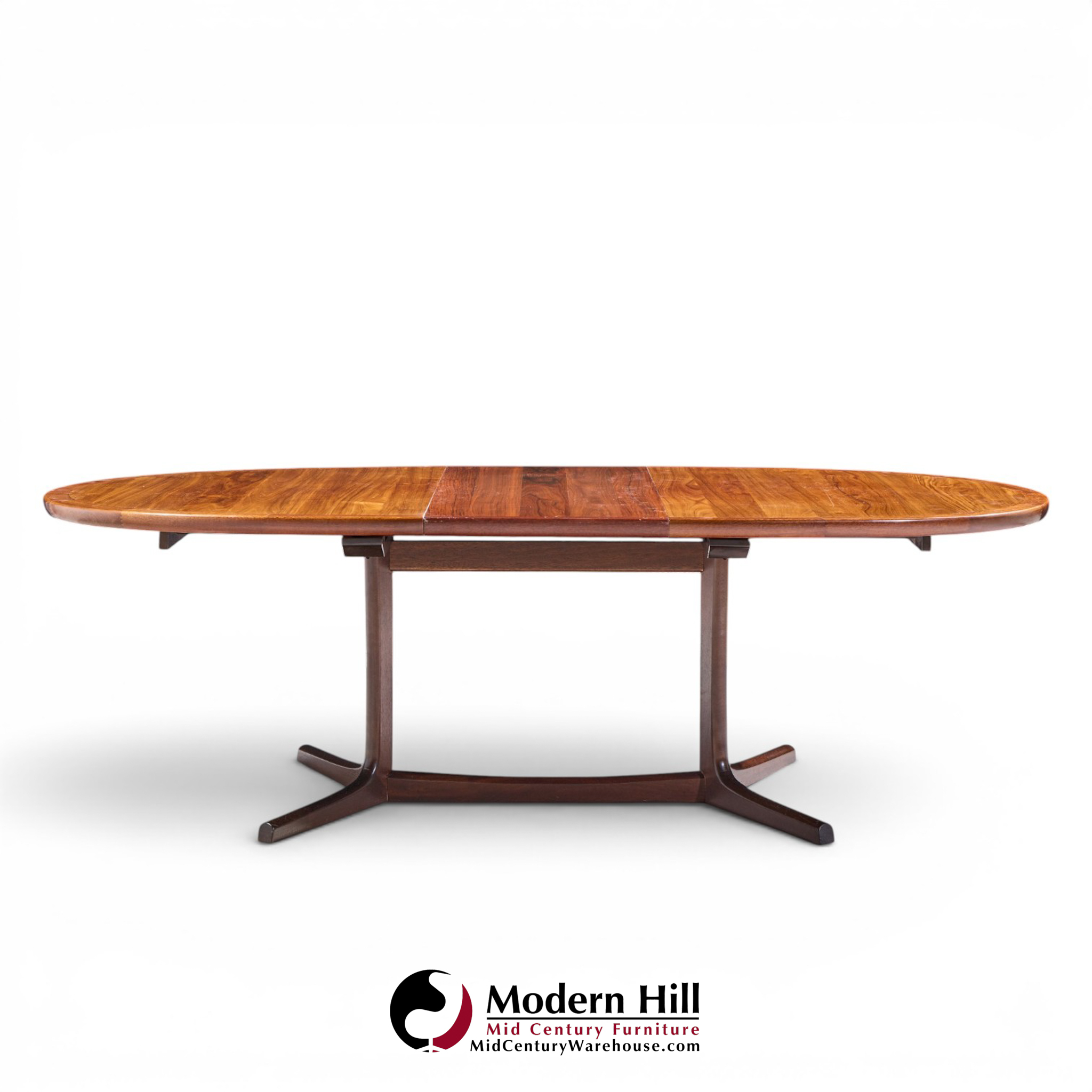 dyrlund style mid century danish rosewood expanding dining table with 2 leaves