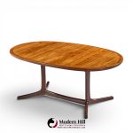 dyrlund style mid century danish rosewood expanding dining table with 2 leaves