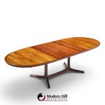 dyrlund style mid century danish rosewood expanding dining table with 2 leaves
