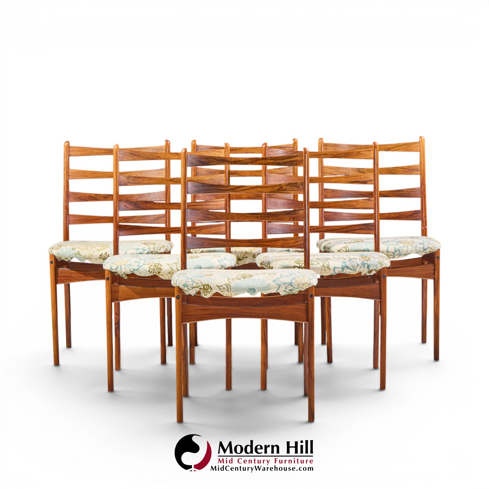 dyrlund style mid century rosewood dining chairs- set of 6