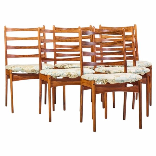 dyrlund style mid century rosewood dining chairs - set of 6