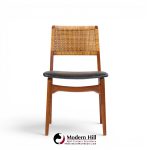 e. knudsen for jensen & lykkegaard model 47 mid century danish teak and cane dining chairs - set of 4