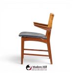 e. knudsen for jensen & lykkegaard model 48 mid century danish teak and cane dining arm chair