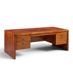 edward wormley for dunbar mid century rosewood and brass executive desk