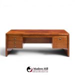 edward wormley for dunbar mid century rosewood and brass executive desk